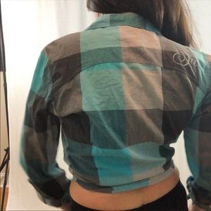 Fox Aqua Plaid Button Down